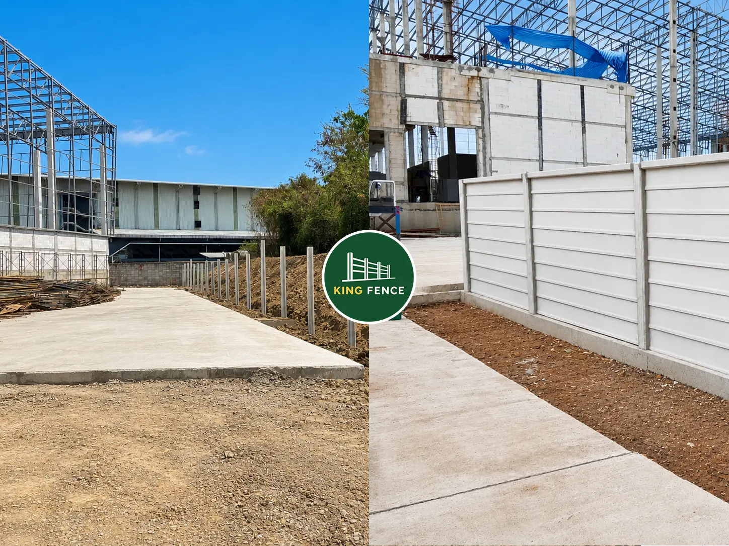 ผลงานรั้วโรงงานพร้อมประตูทางเข้า ติดตั้งโดย King Fence